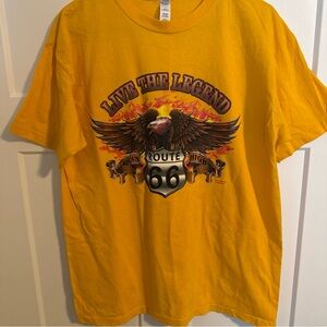 Route 66 Yellow Graphic Tee - Short Sleeve